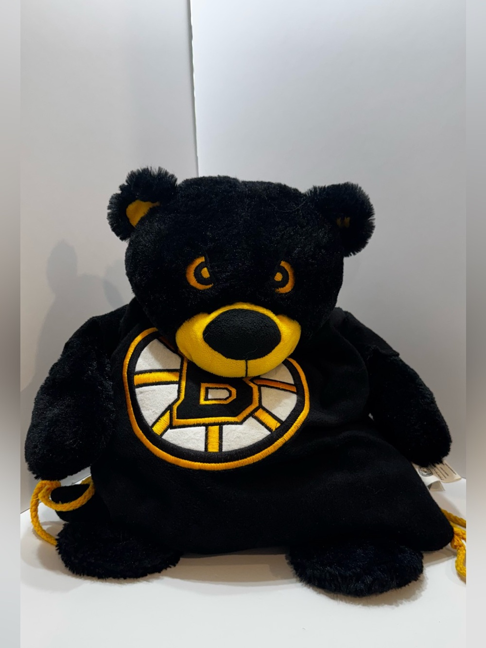 Boston Bruins NHL Plush Bear Drawstring Backpack FOCO